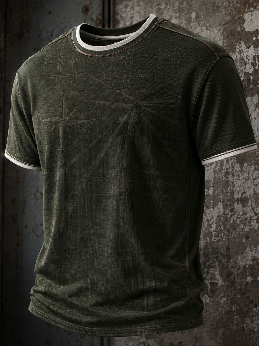 Men's Fun Portugal Football Print Round-neck T-shirt