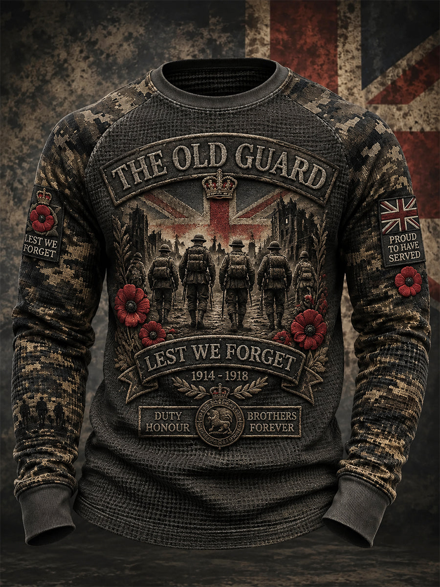 Men's Remembrance Day Print Waffle Top