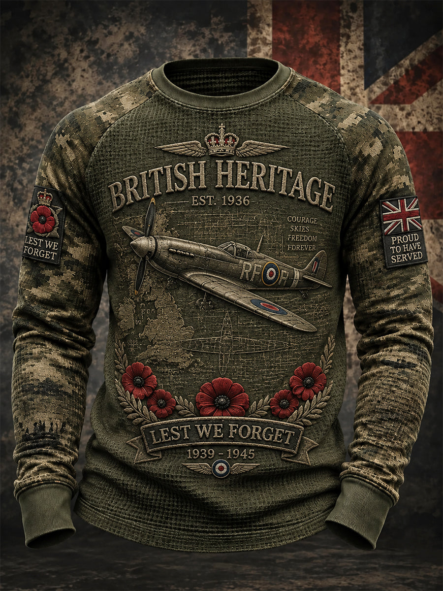 Men's Remembrance Day Print Waffle Top
