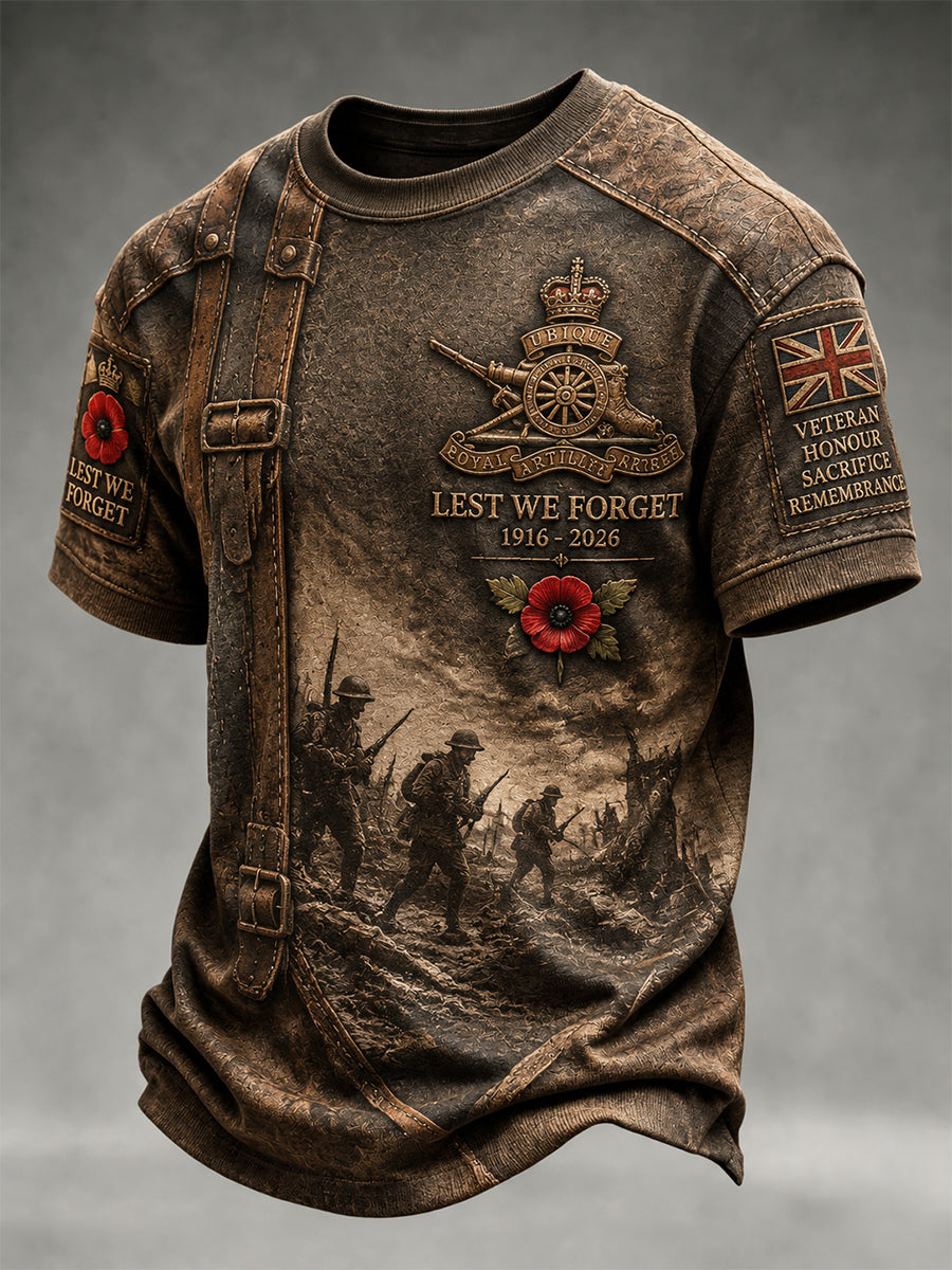 Men's Remembrance Day THE SOMME 110 YEARS Print Short-Sleeve T-Shirt
