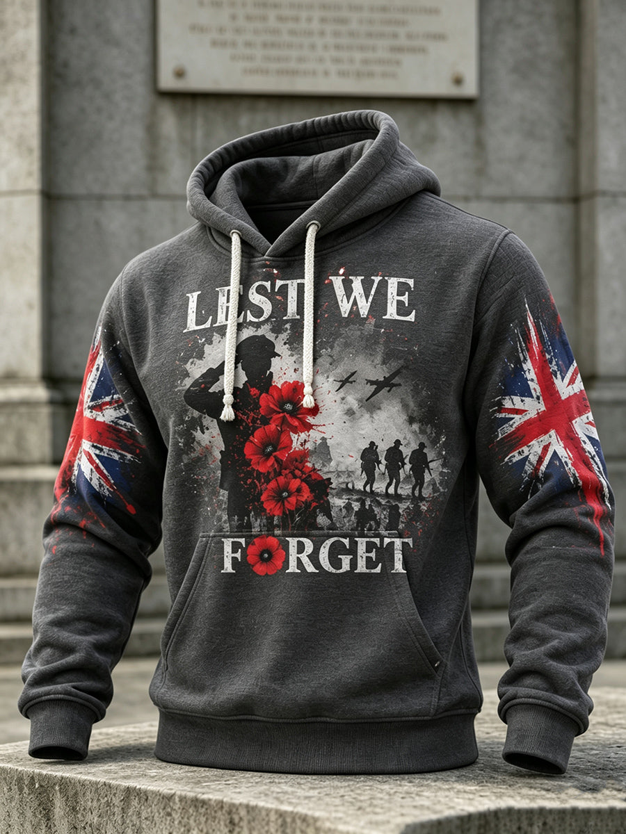 Men's British Remembrance Day Patterned Hoodie