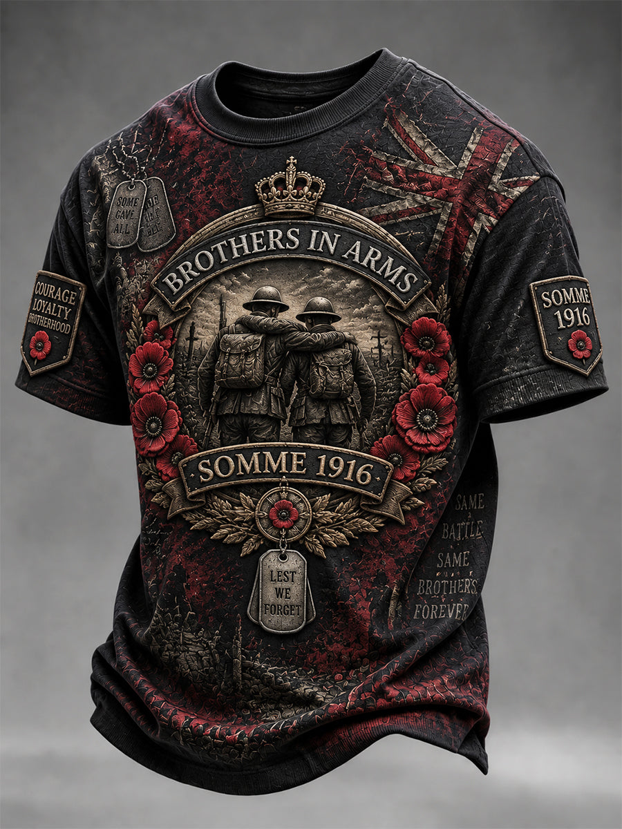 Men's Remembrance Day THE SOMME 110 YEARS Print Short-Sleeve T-Shirt