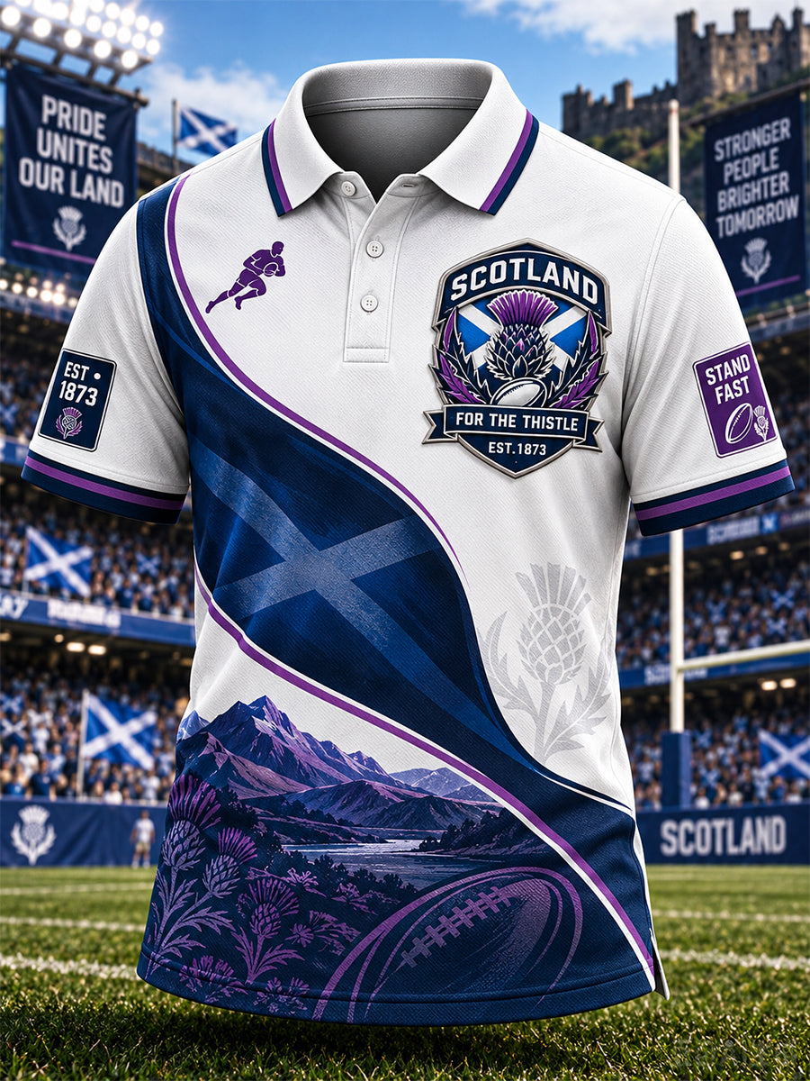Men's UK Scotland Rugby Short-Sleeve Polo Shirt