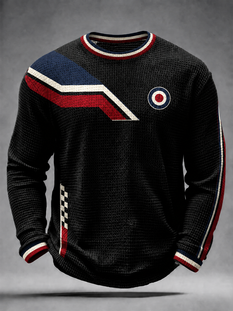 Men's Mods Culture UK Music Lover Printed Waffle Long Sleeve T-Shirt