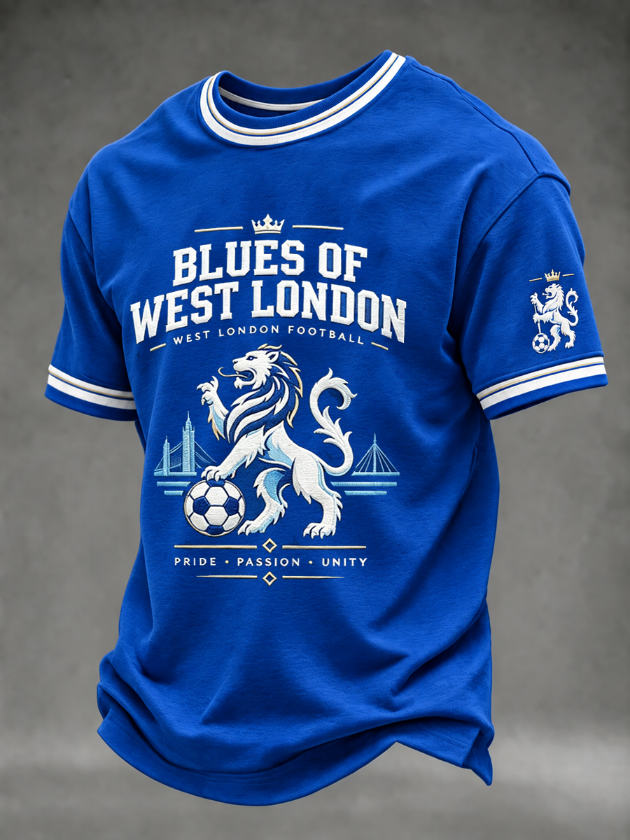 Men's West London Blues Football Lovers Printed short sleeves t-shirt