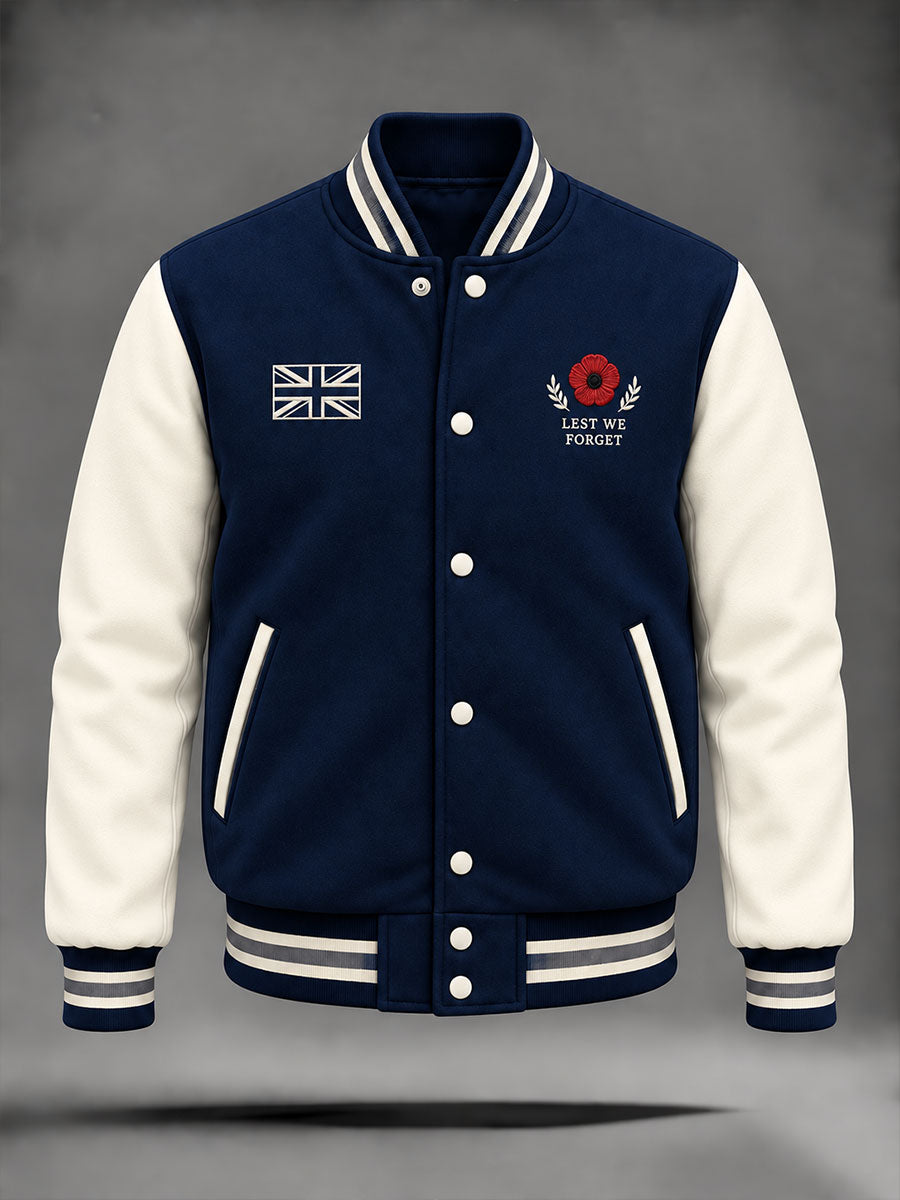 Men's Lest We Forget Print Zip-up Jacket