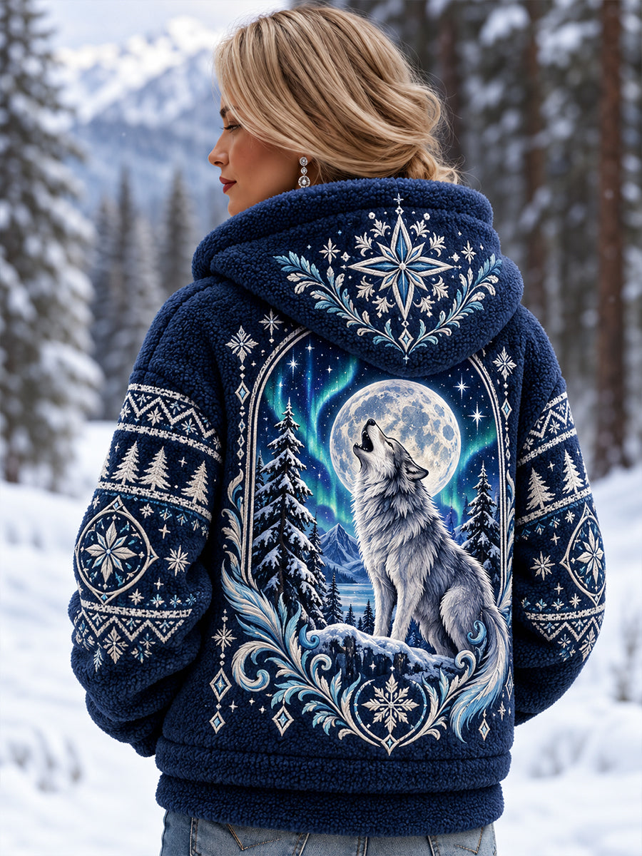 Women's Nordic Animal-Pattern Flannel Coat