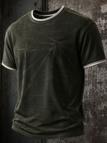 Men's Fun Portugal Football Print Round-neck T-shirt