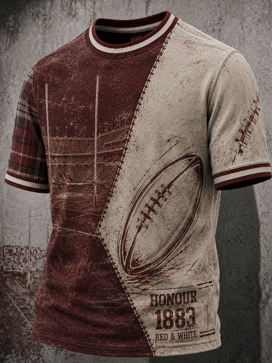 Men's Fun Portugal Football Print Round-neck T-shirt