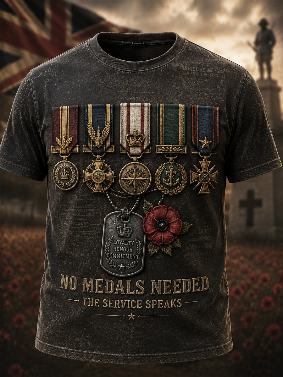 Men's Retro Veterans' Memorial Print Short-Sleeve T-Shirt