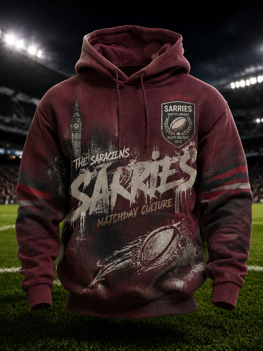 Men's England Rugby Saracen Print Hoodie