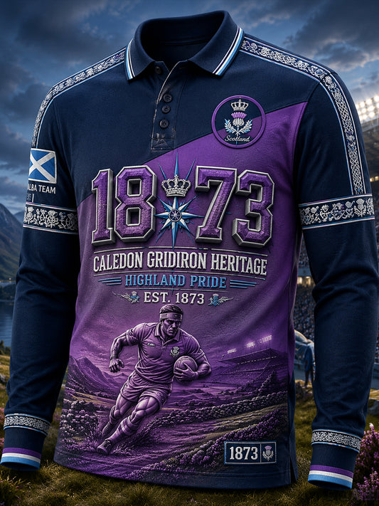 Men's Scotland Rugby Long-Sleeve Polo Shirt