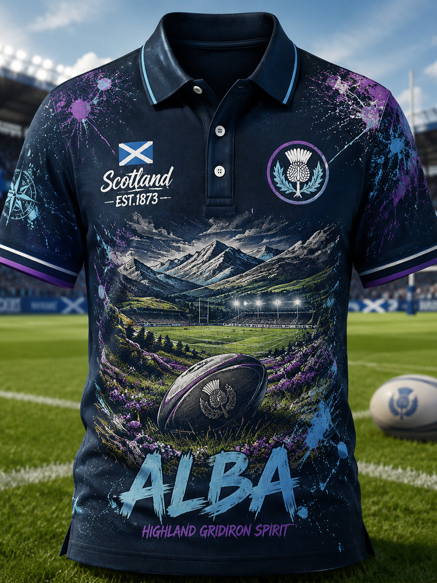 Men's Scotland Rugby Short-Sleeve Polo Shirt