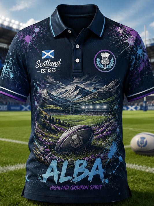 Men's Scotland Rugby Short-Sleeve Polo Shirt