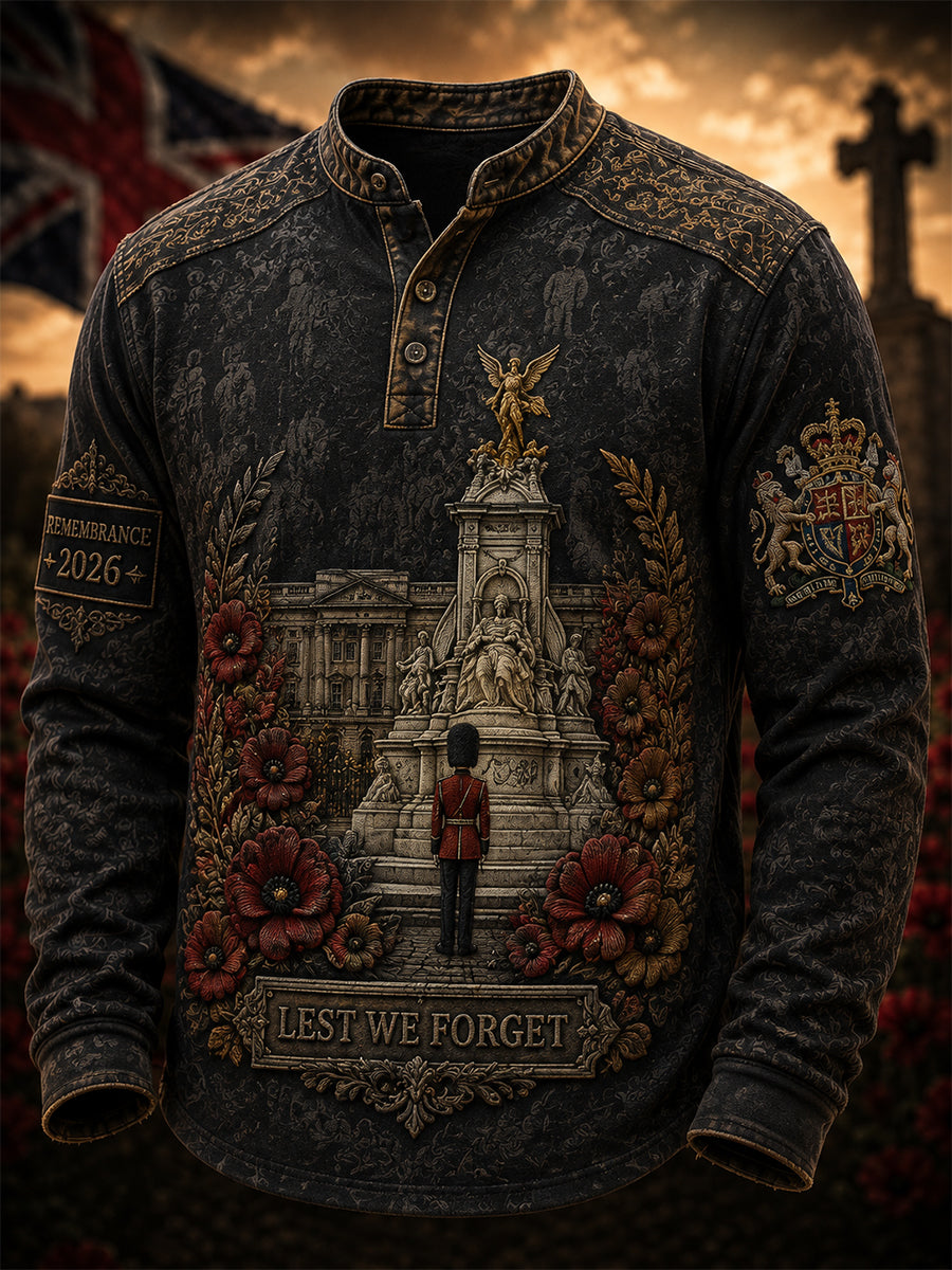 Men's Remembrance Day Printed Long-Sleeve Top