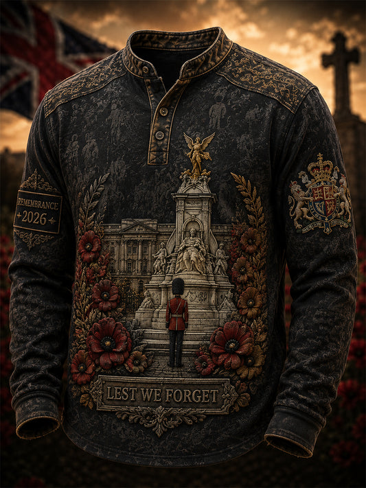 Men's Remembrance Day Printed Long-Sleeve Top