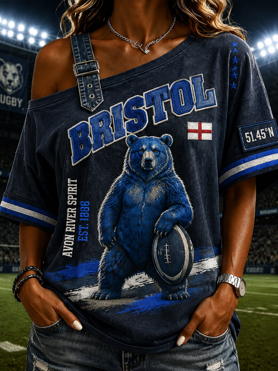 Women's UK Bristol Bears Long Sleeve Off-Shoulder Sweatshirt