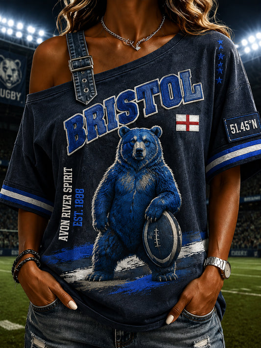 Women's UK Bristol Bears Long Sleeve Off-Shoulder Sweatshirt