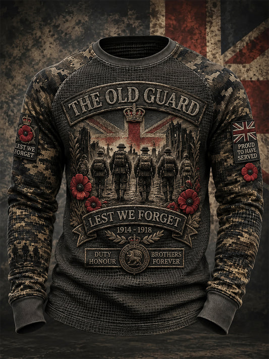 Men's Remembrance Day Print Waffle Top