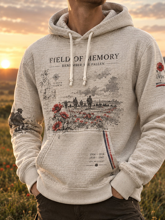 Men's British Remembrance Day Patterned Hoodie