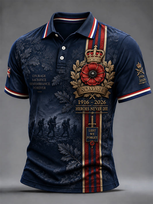 Men's Remembrance Day THE SOMME 110 YEARS Print Shirt