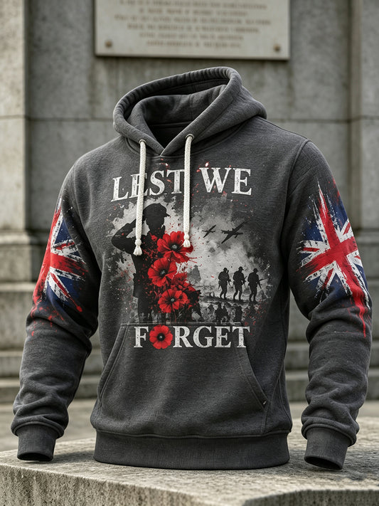 Men's British Remembrance Day Patterned Hoodie