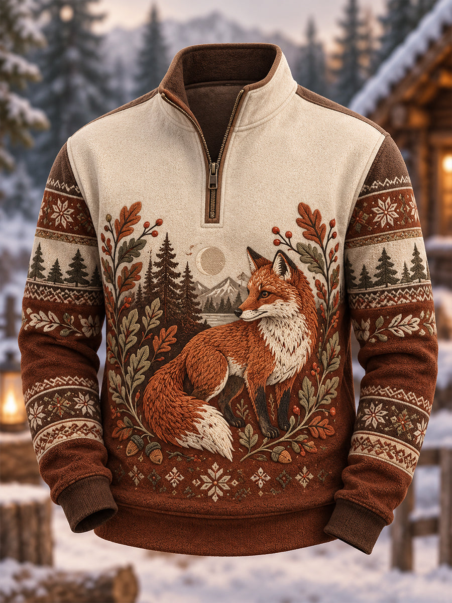 Men's Nordic Forest Animals Long Sleeve T-Shirt