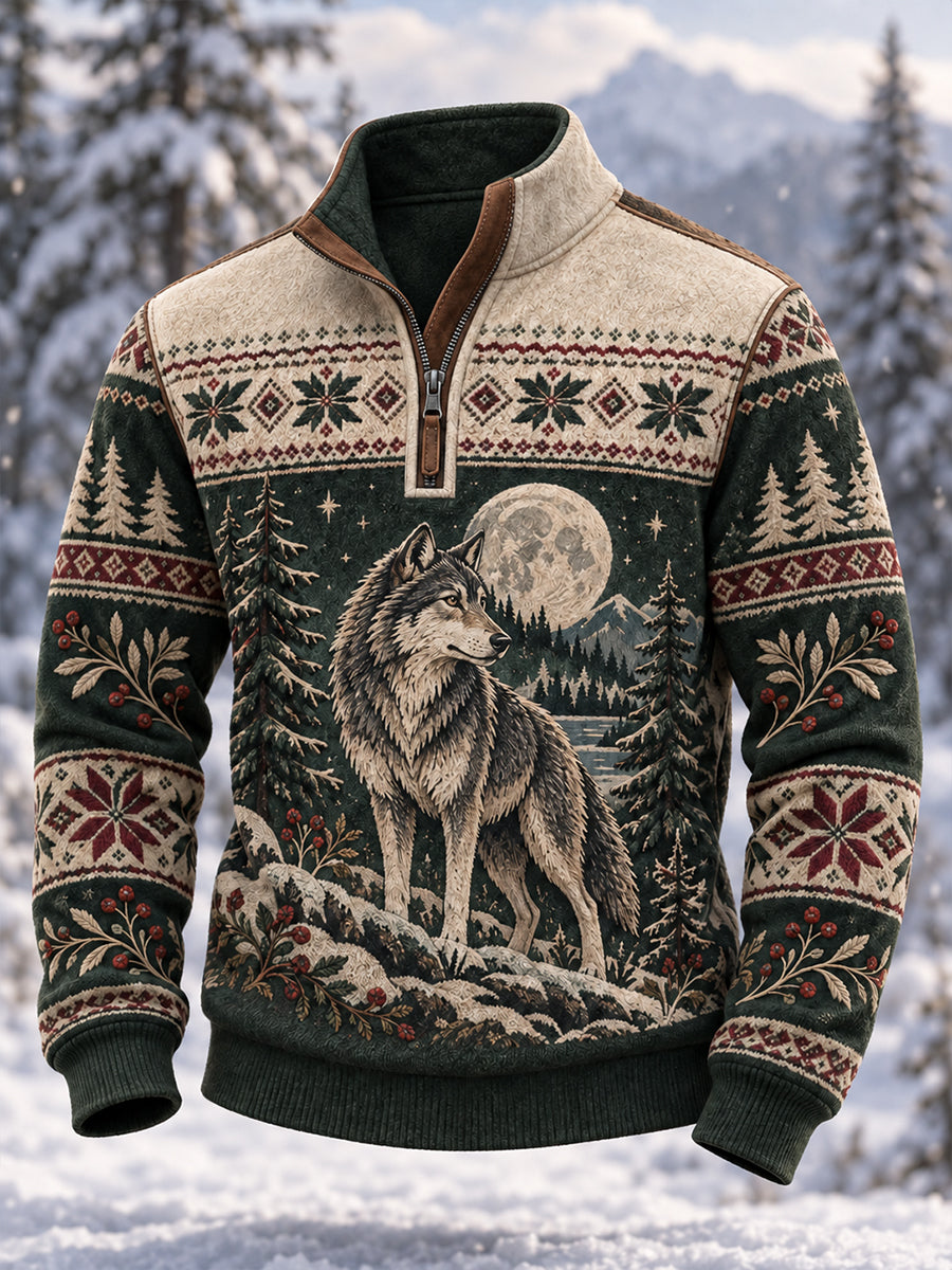 Men's Nordic Forest Animals Long Sleeve T-Shirt