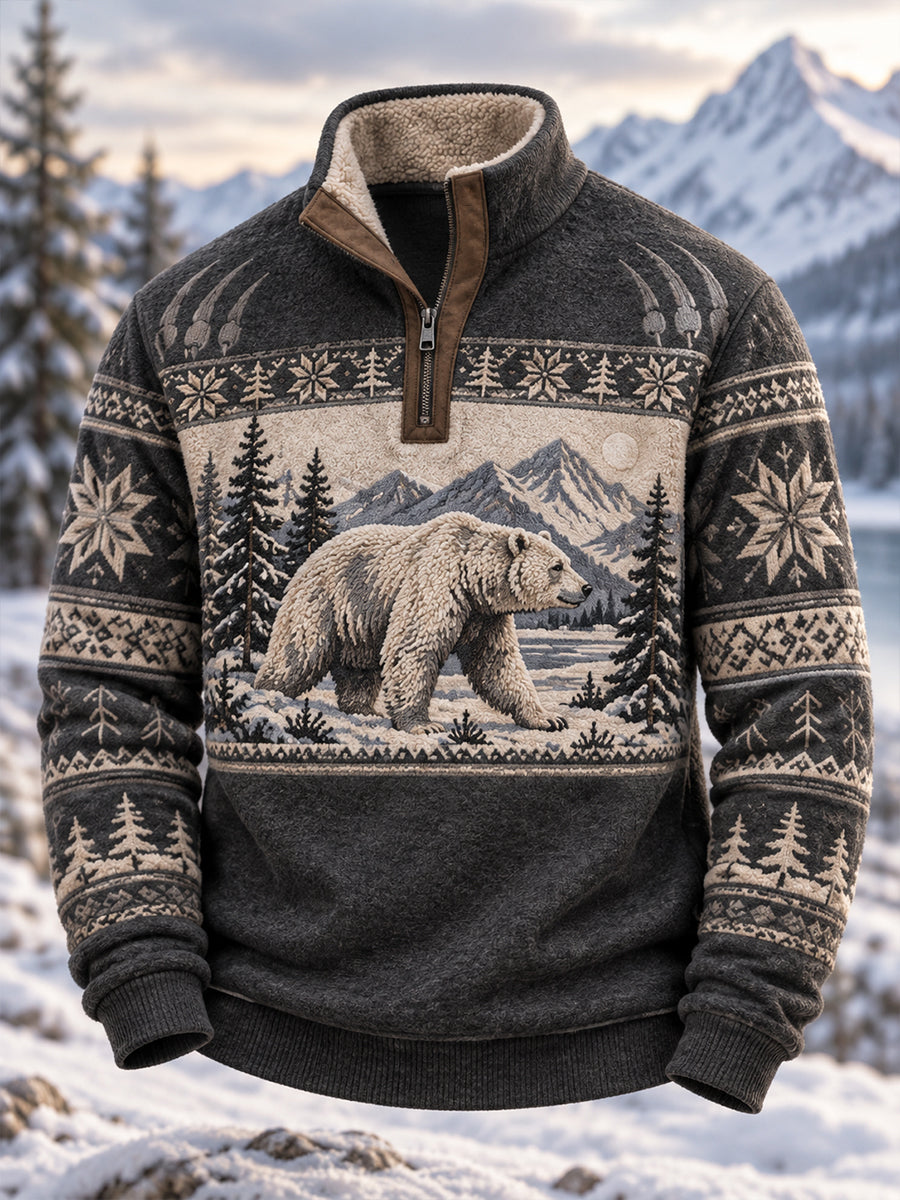 Men's Nordic Forest Animals Long Sleeve T-Shirt