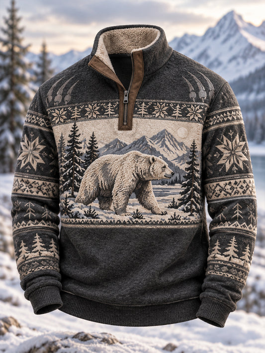 Men's Nordic Forest Animals Long Sleeve T-Shirt