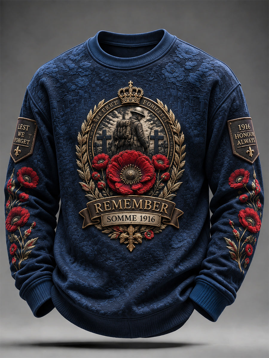 Men's Remembrance Day THE SOMME 110 YEARS Print Crew-Neck Sweatshirt