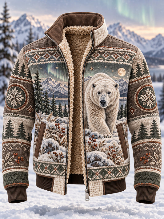Men's Nordic Forest Animals Zip-Up Jacket