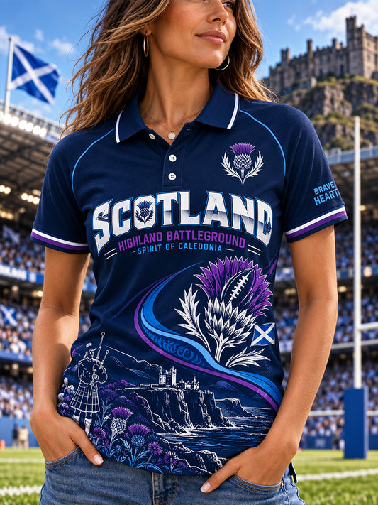 Women's Scotland Rugby Short-Sleeve Polo Shirt