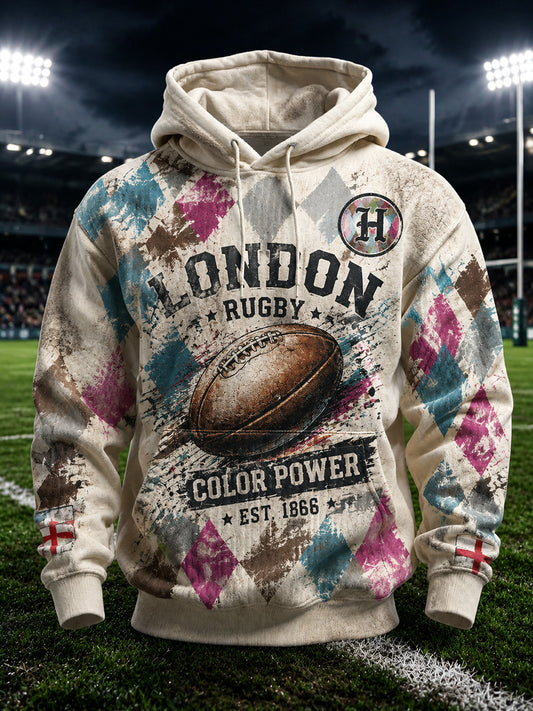 Men's England Rugby Harlequins Theme Printed Sweatshirt