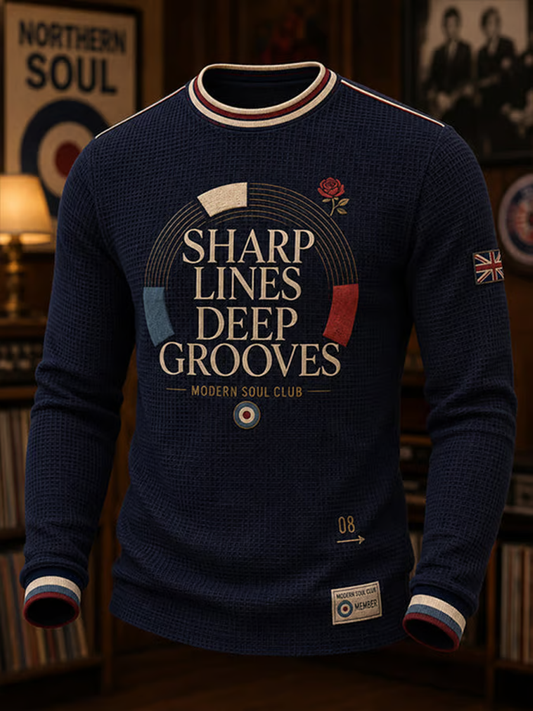Men's Mods Culture UK Music Lover Printed Waffle Sweatshirt