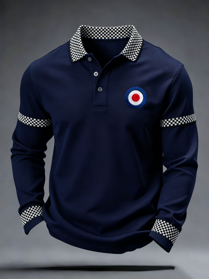 Men's Mods Culture UK Music Lover Printed long sleeve polo