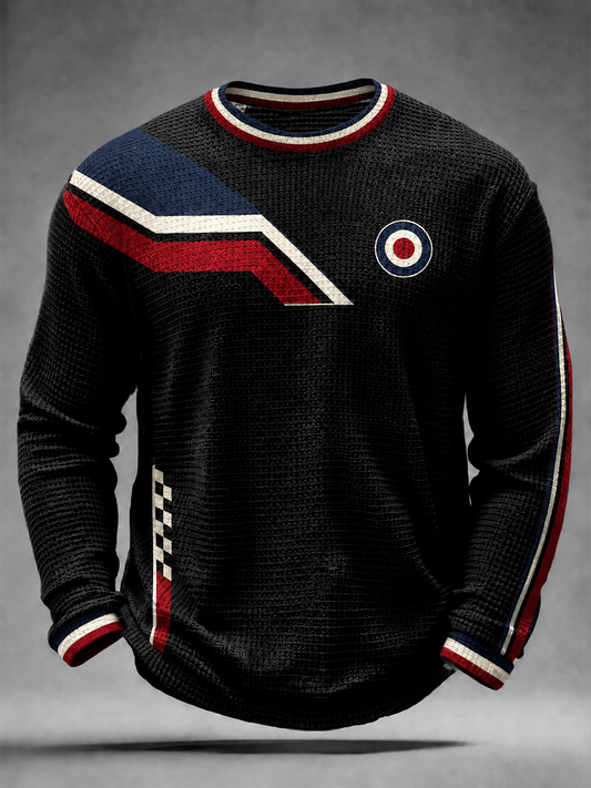 Men's Mods Culture UK Music Lover Printed Waffle Long Sleeve T-Shirt