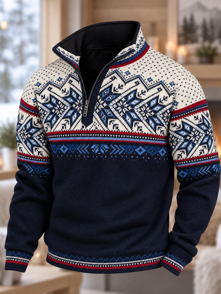 Men's Nordic Norway Art Printed HoodieZip-Up Hoodie