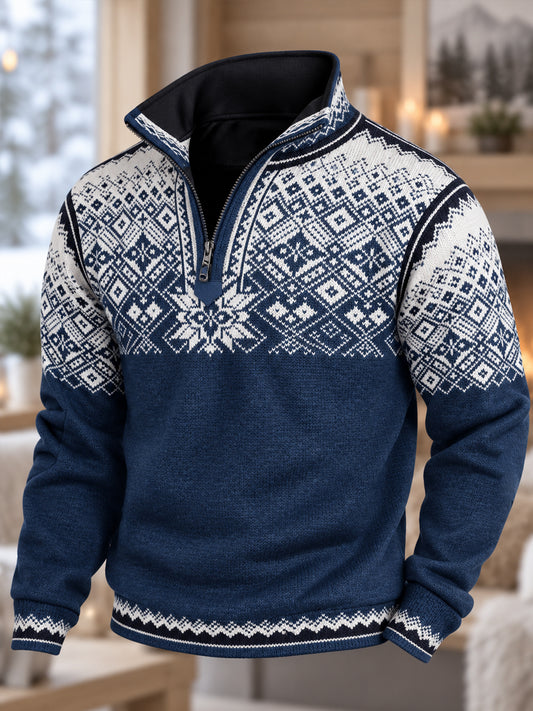 Men's Nordic Norway Art Printed HoodieZip-Up Hoodie