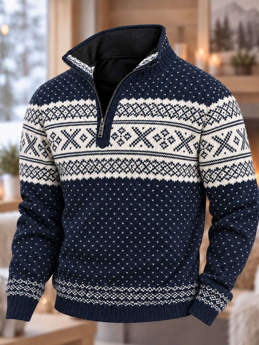Men's Nordic Norway Art Printed HoodieZip-Up Hoodie