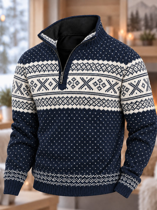 Men's Nordic Norway Art Printed HoodieZip-Up Hoodie
