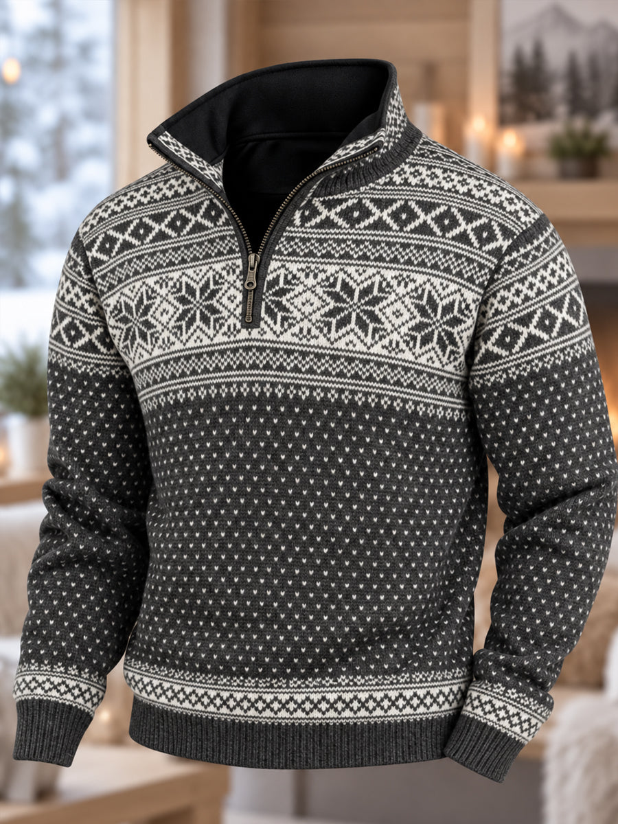 Men's Nordic Norway Art Printed HoodieZip-Up Hoodie