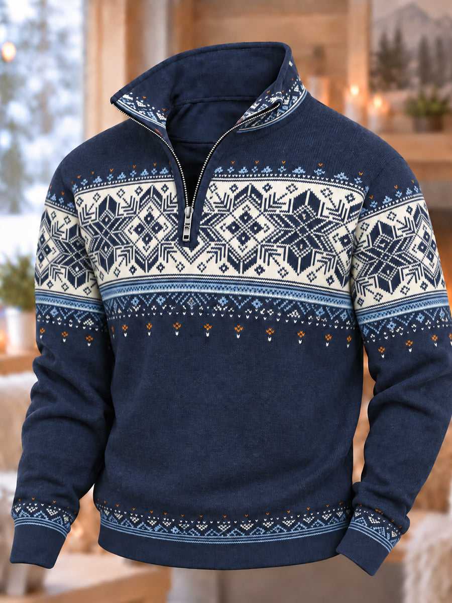 Men's Nordic Norway Art Printed HoodieZip-Up Hoodie