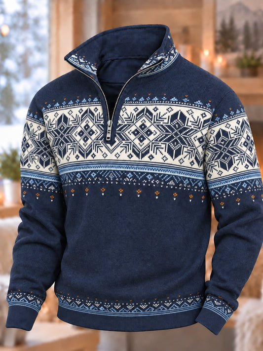 Men's Nordic Norway Art Printed HoodieZip-Up Hoodie