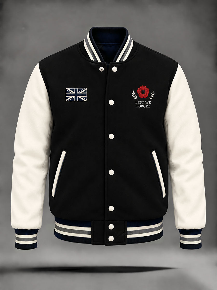 Men's Lest We Forget Print Zip-up Jacket