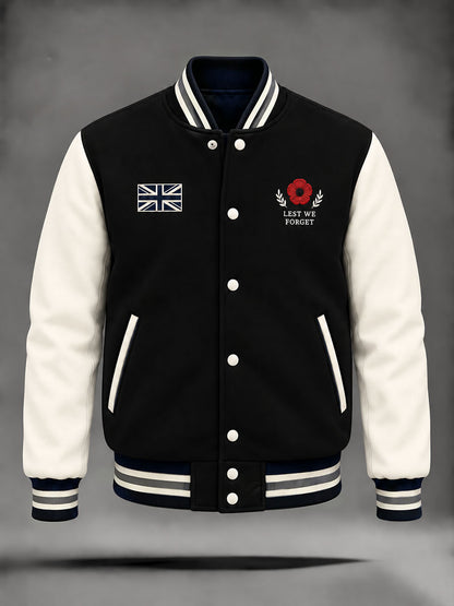 Men's Lest We Forget Print Zip-up Jacket